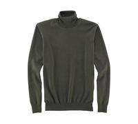 OLYMP Casual Modern Fit Rollkragenpullover oliv, Einfarbig