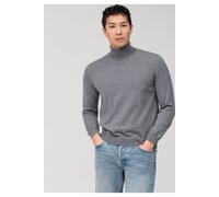Rollkragenpullover OLYMP "OLYMP Casual Strick, Rollkragen", Herren, Gr. S, grau (silbergrau), 100% Schurwolle, Pullover Rollkragenpullover (25749658-S) silbergrau