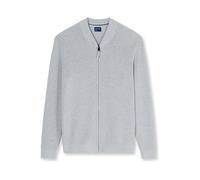 OLYMP Casual Regular Fit Strickjacke grau, Strukturiert
