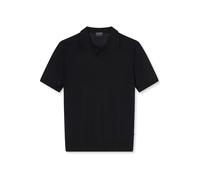Poloshirt OLYMP "Strick Casual", Herren, Gr. S, schwarz, Feinstrick, Obermaterial: 50% Baumwolle, 50% Lyocell, unifarben, regular fit hüftbedeckend, Rippbündchen, Shirts, mit geripptem Kragen, unifarb