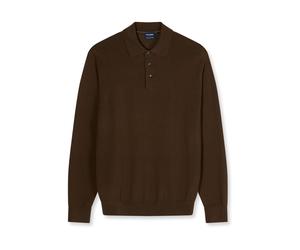 OLYMP Casual Regular Fit Strickpolo schwarzbraun, Einfarbig