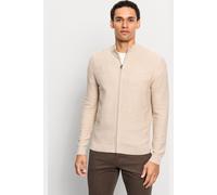 OLYMP Casual Regular Fit Sweatjacke hellbeige, Strukturiert
