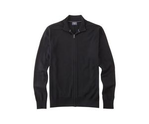 OLYMP Casual Regular Fit Sweatjacke schwarz, Einfarbig
