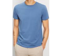 OLYMP Casual Relaxed Fit T-Shirt Rundhals rauchblau, Einfarbig