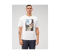 OLYMP Casual Relaxed Fit T-Shirt Rundhals weiss, Bedruckt