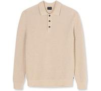 Langarm-Poloshirt OLYMP "OLYMP Casual Strick, Polo langarm", Herren, Gr. XL, beige (hellbeige), 39% Baumwolle, 30% Wolle, 15% Polyacryl, 15% Polyamid, 1% Elasthan, Shirts (73162339-XL) hellbeige