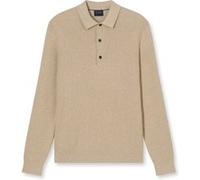 OLYMP Casual Regular Fit Longsleeve Poloshirt hellbeige, Strukturiert