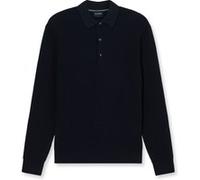 Polokragenpullover OLYMP "Waffle Structure Pullover", Herren, Gr. L, blau (marine), Strick, Obermaterial: 89% Baumwolle, 11% Polyamid, regular fit, Rippbündchen, Pullover, strukturiert, unifarben, reg
