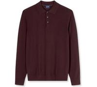 Langarm-Poloshirt OLYMP "OLYMP Casual Strick, Polo langarm", Herren, Gr. M, braun (bordeaux), 100% Schurwolle, Shirts (95718936-M) bordeaux