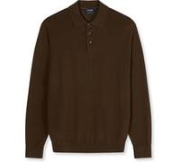 Langarm-Poloshirt OLYMP "OLYMP Casual Strick, Polo langarm", Herren, Gr. XXL, braun (schwarz, braun), 100% Schurwolle, Shirts (88476105-XXL) schwarz, braun