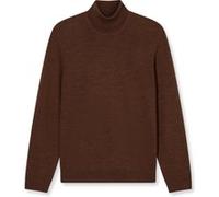 OLYMP Casual Regular Fit Strickpullover Rollkragen braun, Einfarbig