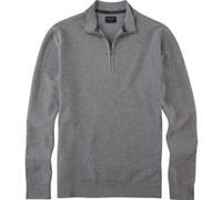 OLYMP Troyer Pullover Strick Casual, Herren, 100% Baumwolle, Regular-fit, Rippbündchen, Grau Gr. M
