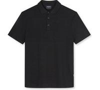 OLYMP Level 5 Slim Fit Poloshirt aus Leinen-Elasthan-Mix in Black, Größe S