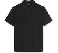 OLYMP Casual Wirk Leinen Poloshirt Herren, Schwarz, Kurzarm, XS (54301268XS)