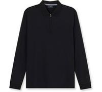 Langarm-Poloshirt OLYMP, Herren, Gr. XXL, schwarz, Jersey, Obermaterial: 100% Baumwolle, casual, regular fit, Langarm Rippbündchen, Shirts, unifarben, Polokragen, regular fit, casual (28869250-XXL) sc