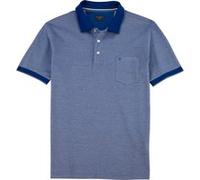 Poloshirt OLYMP "Casual", Herren, Gr. XL, blau, Piquu00e9, Obermaterial: 100% Baumwolle, casual, Kurzarm, Shirts, Two-Tone Piqué, Seitenschlitzen im Saum (51333537-XL) blau