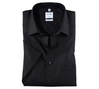 OLYMP Kurzarmhemd Herren Comfort Fit Kurzarm Baumwolle schwarz, 48