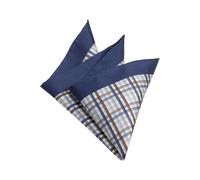 OLYMP Einstecktuch blau/braun/weiss, Kariert