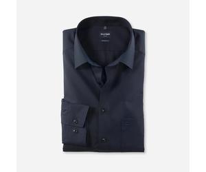 OLYMP FIL Á FIL LANGARM HEMD MODERN FIT INDIGO - 39 - M