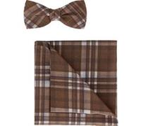 OLYMP Fliege/Einstecktuch Set, Braun, Karo (17524928N)