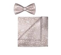 OLYMP Set Fliege, Einstecktuch hellrose, Paisley