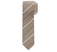 OLYMP Krawatte Herren Seide beige College-Streifen, One Size