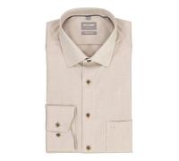 OLYMP Hemd Herren Comfort Fit Langarm Baumwolle beige, 40