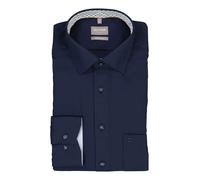 OLYMP Hemd Herren Comfort Fit Langarm Baumwolle blau, 44
