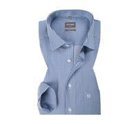 OLYMP Herrem Oberhemd Langarm Level Five - Jersey Hemd, Atmungsaktives Gewebe, NY Kent Kragen - Hemden Herren Modern Fit - Marine 18-44