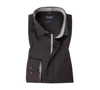 OLYMP Hemd Luxor – modern fit, extra langer Arm, Haifischkragen – Schwarz Größe 46
