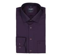 OLYMP Regular Fit Businesshemd aus Baumwolle mit Kentkragen in Aubergine, Größe 43