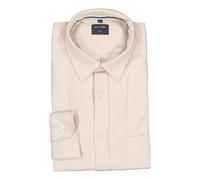 Flanellhemd OLYMP, Herren, Gr. XXL, N-Gr, beige, Flanell, Obermaterial: 100% Baumwolle, casual, Langarm 1-Knopf-Manschette, Hemden, casual, modern fit, Kentkragen, unifarben (46361030-XXL) beige