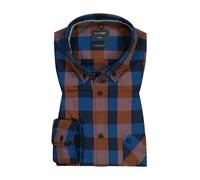 OLYMP Hemd Herren Regular Fit Langarm Baumwolle braun, M