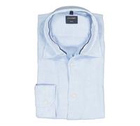 OLYMP Hemd Herren Regular Fit Langarm Leinen blau, S