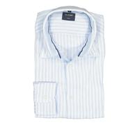 OLYMP Casual Regular Fit Leinenhemd hellblau, Gestreift