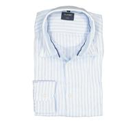OLYMP Hemd Herren Regular Fit Langarm Leinen blau, XXL