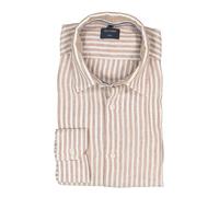 OLYMP Hemd Herren Regular Fit Langarm Leinen braun, L