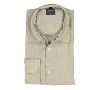 OLYMP Hemd Herren Regular Fit Langarm Leinen grün, S