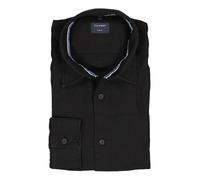 OLYMP Hemd Herren Regular Fit Langarm Leinen schwarz, S