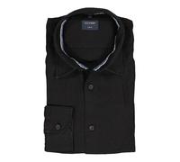 OLYMP Hemd Herren Regular Fit Langarm Leinen schwarz, XXL