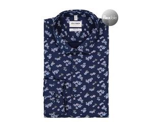 OLYMP Hemd Herren Slim Fit Langarm Baumwoll-Stretch blau, 40