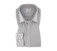 Olymp Herren Hemd Level 5 Body Fit Langarm, Silber, 43