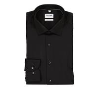 OLYMP Hemd Herren Slim Fit Langarm Baumwoll-Stretch Schwarz, 45