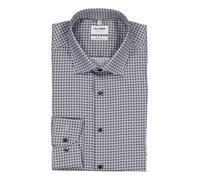 OLYMP Level Five Body Fit Hemd rauchblau, Bedruckt