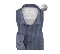 OLYMP Level Five 24/Seven, Atmungsaktives Stretch Hemd aus Jersey, body fit, Blau, Kent, 41 (2190541841)