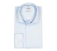 Businesshemd OLYMP "OLYMP Level Five garment washed, body fit, Kent", Herren, Gr. 39, Normaler Arm, hellblau, 100% Baumwolle, Hemden (91206014-39) hellblau