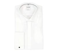 OLYMP Hemd Herren Slim Fit Umschlagmanschetten,Extra langer Arm Baumwoll-Stretch weiß, 42