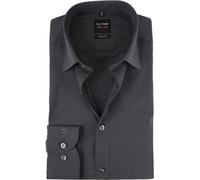 OLYMP Hemd Herren Slim Fit Langarm Baumwoll-Stretch grau, 44