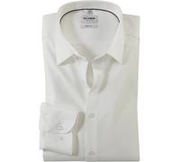 OLYMP Hemd Herren Slim Fit Langarm Baumwoll-Stretch Weiß Größe 43