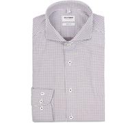 OLYMP Hemd Level 5 Druck Weiß Bordeaux - Größe 39 Bordeaux 39